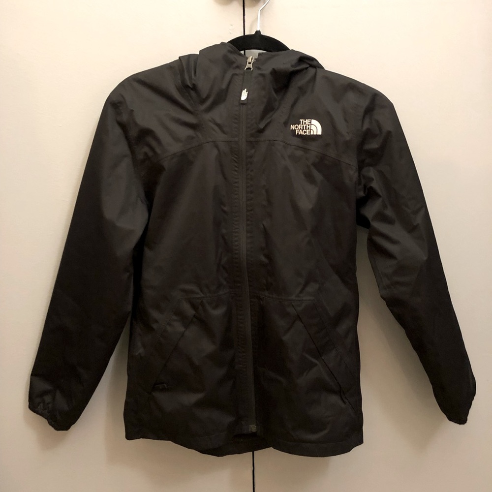 Girl’s North Face black lined raincoat